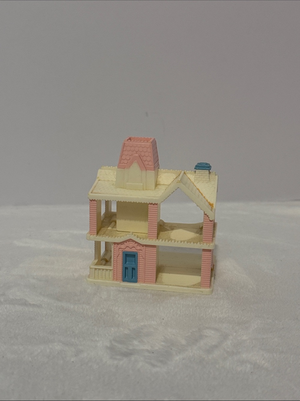 Vintage Playskool Pink & White Miniature 3" Dollhouse